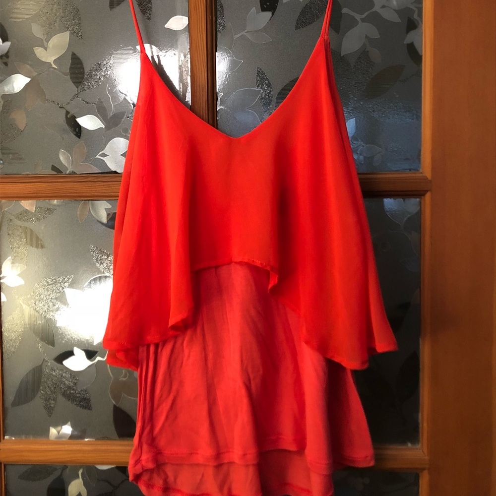 Red tank top from Urban Outfitters